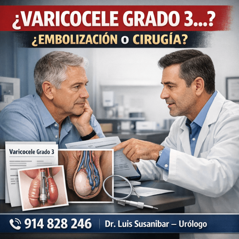 Varicocele grado 3: cirugía o&nbsp;embolización