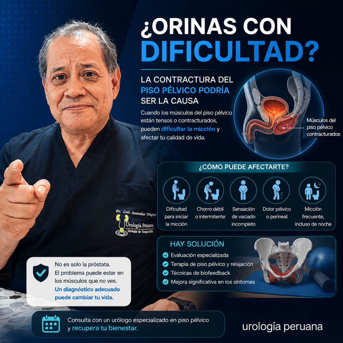 ¿Orinas con dificultad? La contractura del piso pélvico podría ser la&nbsp;causa