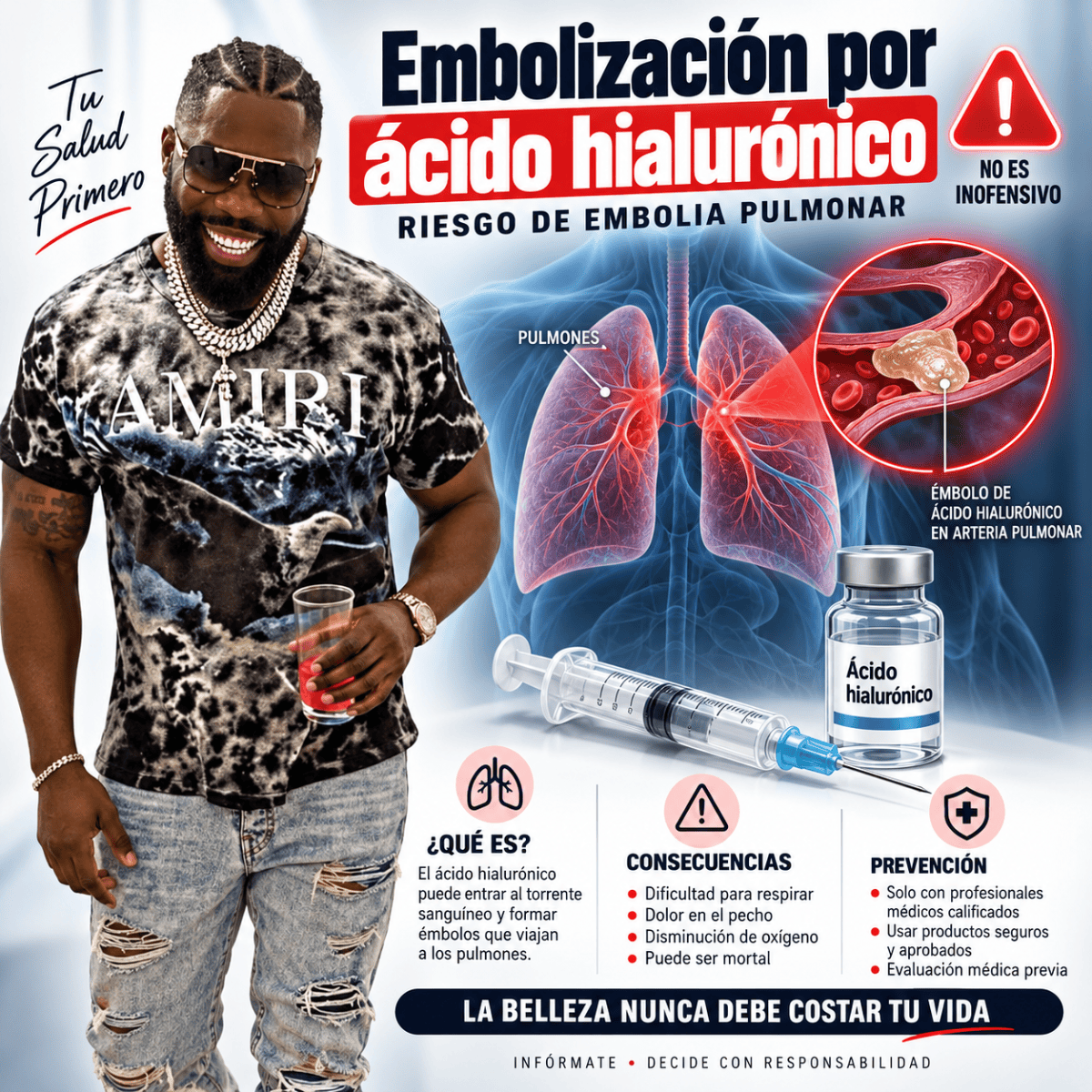 Embolia pulmonar por ácido&nbsp;hialurónico